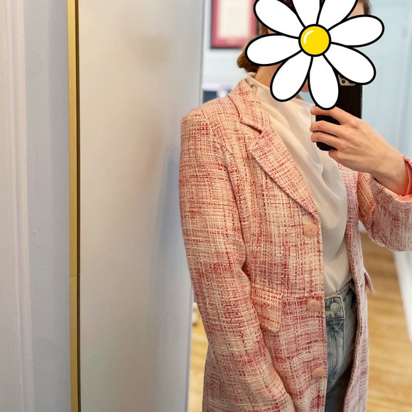 Pink crosshatch Reitmans coat - Picture 7 of 8